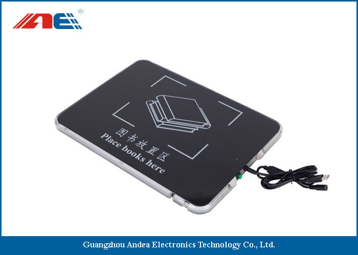Square USB Desktop HF RFID Reader For Books Management Metal Shielding Design