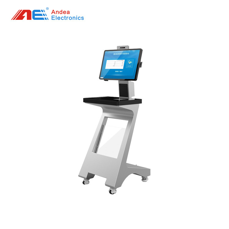 24 Inches Library Solution Self Service Machine Self Checkout Kiosk With Wheels In K12 School Library RFID System