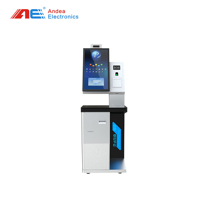 Touch Screen Kiosk All In One Automatic Query Machine RFID Self Service Kiosk For Multiple Book Check In And Out